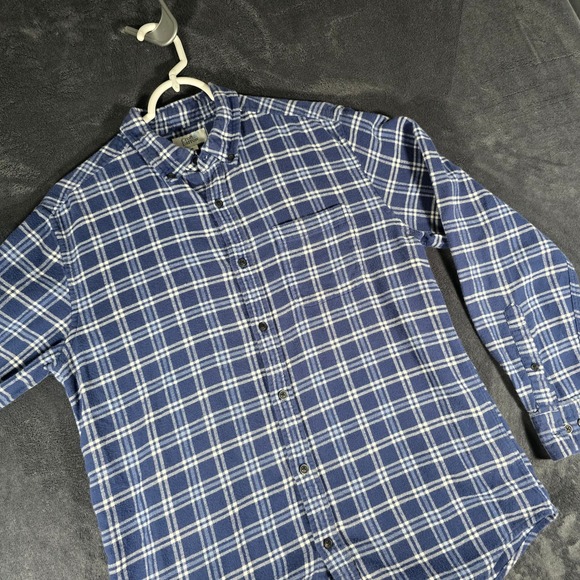 Croft & Barrow Flannel Shirt Plaid Button Up Long Sleeve Blue Mens Size‎ M - Picture 1 of 8